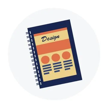 Notebook Diary Flat Simple Illustration Stock Illustration