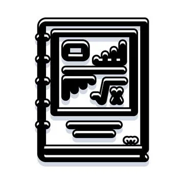 Notebook displaying mathematics educational formulas and symbols Illustrazione stock