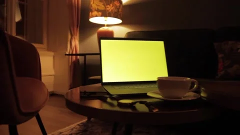 Notebook dolly slight (green screen) 스톡 동영상 137824832