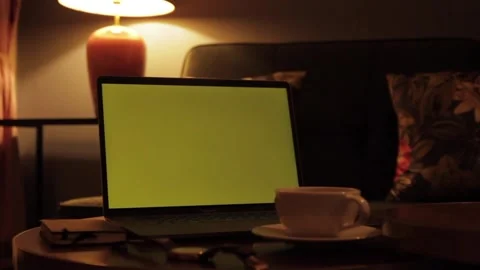 Notebook dolly zoom  (green screen) 스톡 동영상 137824828