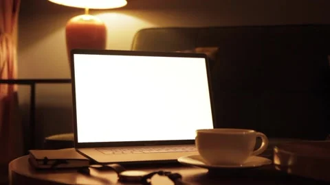 Notebook dolly zoom (white screen) 스톡 동영상 137824842