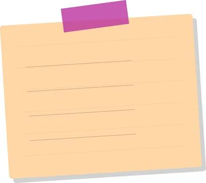 Notebook with dotted grid and pink sticky note Stock Illustration