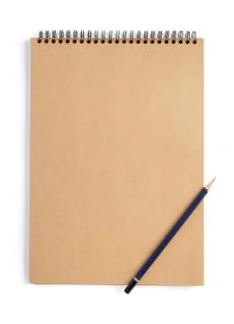 Notebook with empty pages isolated at white Stock Photos