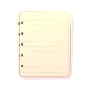 Notebook, empty paper for notes, journal with spiral top view in cartoon style Stock Illustration