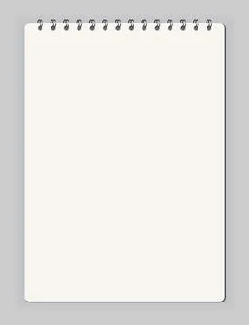 Notebook empty. Sketchbook blank page. Notepad vector isolated mockup. Blank 스톡 일러스트