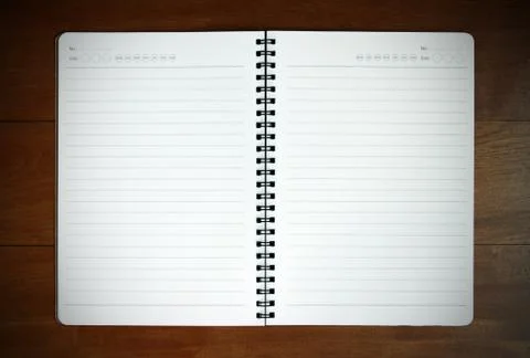 Notebook empty on wooden Stock Photos