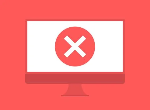 Notebook error icon. Symbol of computer browser failure. Vector illustration Stock Illustration