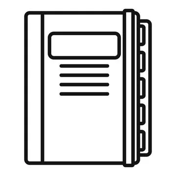 Notebook estimator icon, outline style Illustration