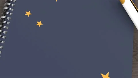 A notebook with the flag of Alaska and a lying pen Stock-Footage 167828391