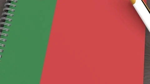 A notebook with the flag of Belarus and a lying pen Stock Footage 167827954