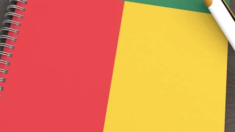 A notebook with the flag of Benin and a lying pen Stock-Footage 167827963