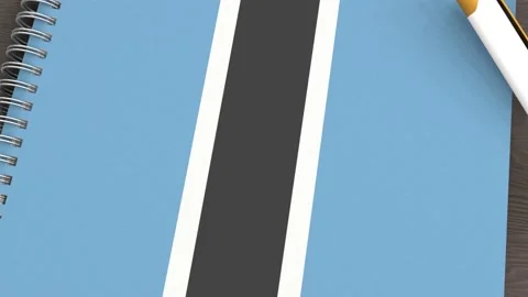 A notebook with the flag of Botswana and a lying pen Video stock 167827970