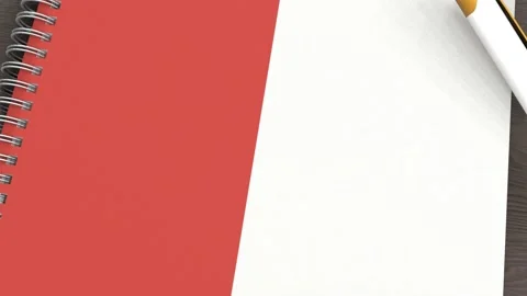 A notebook with the flag of Chile and a lying pen Stock Footage 167828008