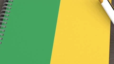A notebook with the flag of Guinea-Bissau and a lying pen Stock-Footage 167828095