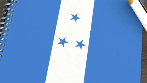 A notebook with the flag of Honduras and a lying pen Stock-Footage 167828105