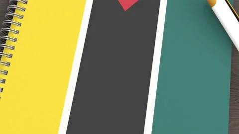 A notebook with the flag of Mozambique and a lying pen Video stock 167828205
