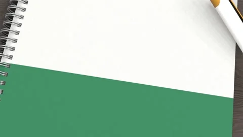 A notebook with the flag of Nigeria and a lying pen Stock Footage 167828226