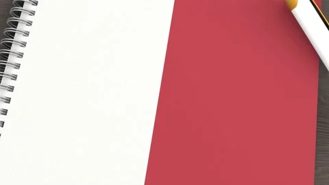 A notebook with the flag of North Carolina and a lying pen Stock-Footage 167828457