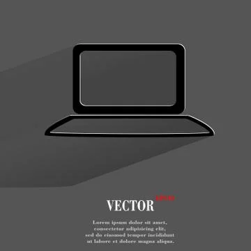 Notebook. Flat modern web button with long shadow and space for your text. Illustrazione stock