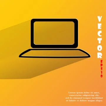 Notebook. Flat modern web button with long shadow and space for your text. Illustrazione stock