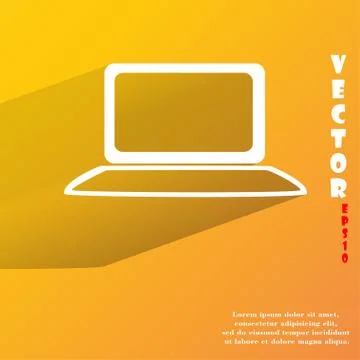 Notebook. Flat modern web button with long shadow and space for your text. Stock Illustration