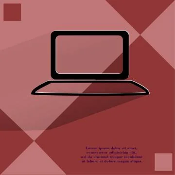 Notebook. Flat modern web button on a flat geometric abstract background Illustrazione stock