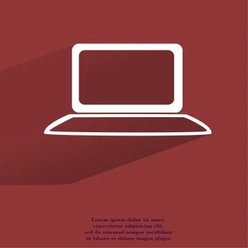 Notebook. Flat modern web button with long shadow and space for your text. Stock Illustration