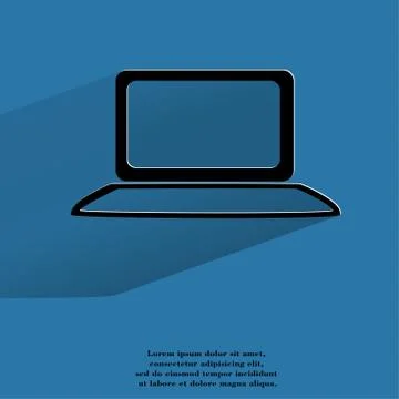 Notebook. Flat modern web button with long shadow and space for your text. Illustrazione stock