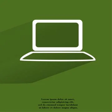 Notebook. Flat modern web button with long shadow and space for your text. 库存插图