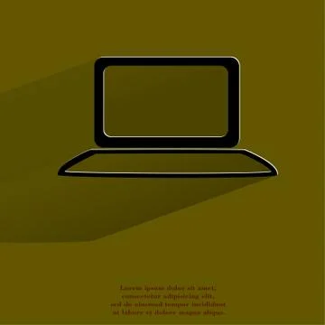 Notebook. Flat modern web button with long shadow and space for your text. Stock Illustration