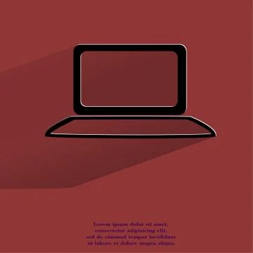 Notebook. Flat modern web button with long shadow and space for your text. Stock Illustration