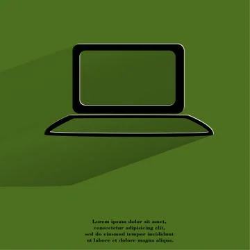 Notebook. Flat modern web button with long shadow and space for your text. Stock Illustration