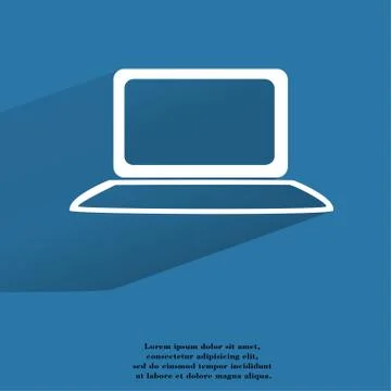 Notebook. Flat modern web button with long shadow and space for your text. Stock Illustration