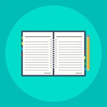 Notebook in a flat style icon Stock Illustration