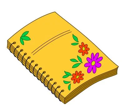 Notebook with flowers Stock Illustration