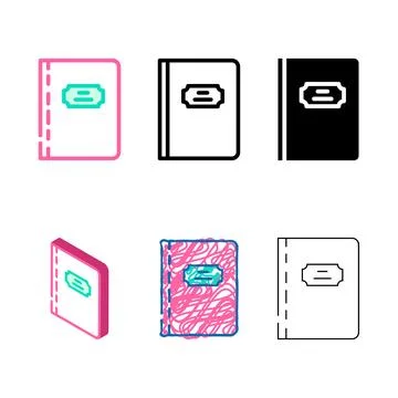 Notebook for forms notes color icon vector Stock Illustration