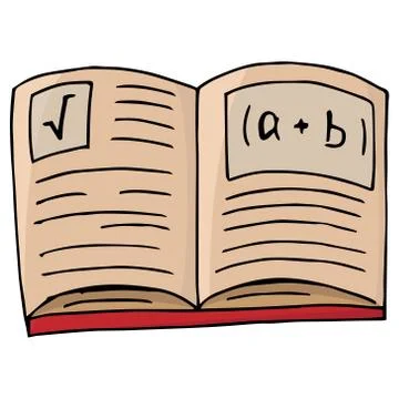 Notebook with formulas. Vector illustration open textbook, a book with mathem Stock-Illustration