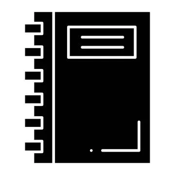 Notebook Glyph Icon Stock Illustration