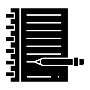 Notebook glyph icon Illustrazione stock