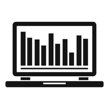 Notebook graph icon, simple style Stock Illustration