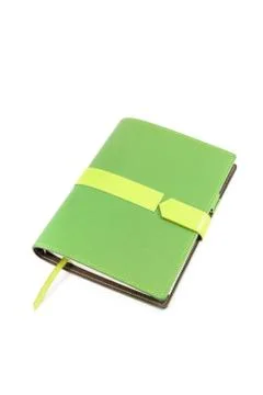 Notebook green cover Stock Photos