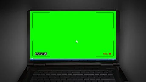 Notebook green screen for cctv recording Stock Illustration