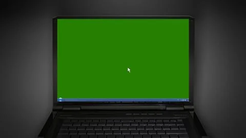 Notebook green screen Stock Illustration