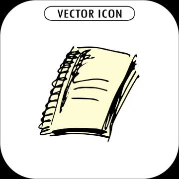 Notebook ,hand drawn icon Stock Illustration