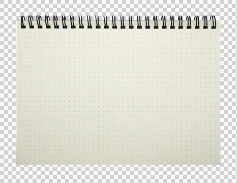 The notebook has a dot point with a looped spine on transparent background .. Stock Photos