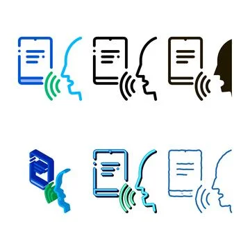 Notebook human voice control range icon vector Stock Illustration