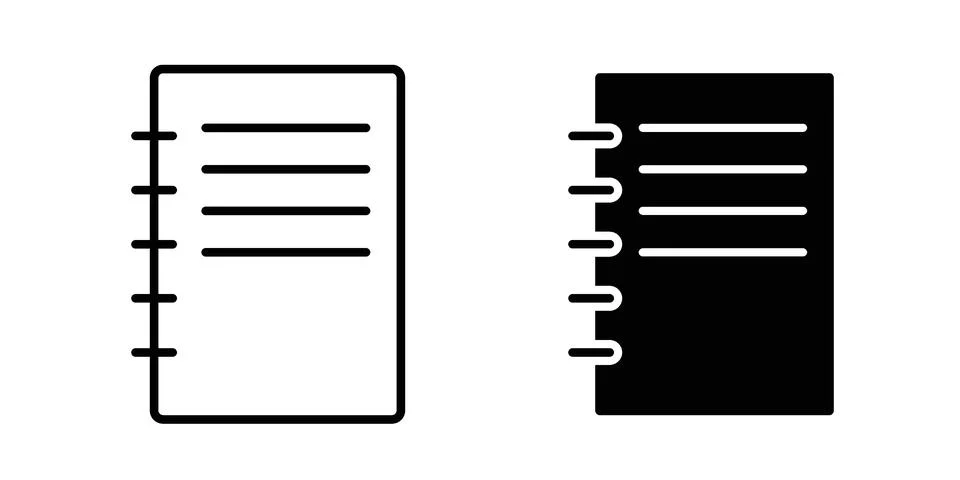Notebook icon black vector isolated on white Stock Illustration