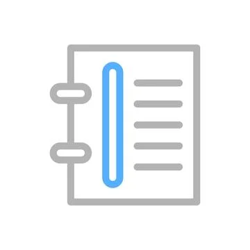 Notebook icon. Concept of planning, writing, and note taking. Stock Illustration