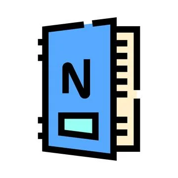 Notebook icon creating notes and keeping records Stock Illustration