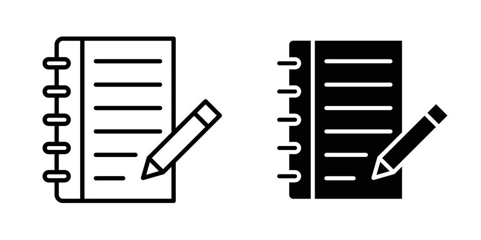 Notebook icon for design projects and web UI Stock Illustration